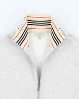 Vintage Burberry Grey Zip-up Jumper - XL