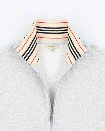 Vintage Burberry Grey Zip-up Jumper - XL