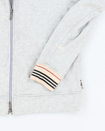 Vintage Burberry Grey Zip-up Jumper - XL