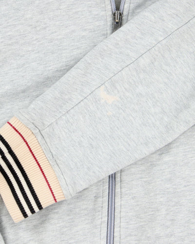 Vintage Burberry Grey Zip-up Jumper - XL
