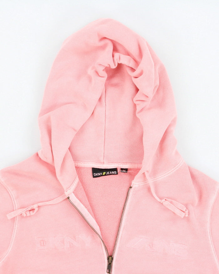 Y2k 00s DKNY Pink zip-up Hoodie - M
