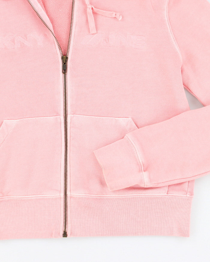 Y2k 00s DKNY Pink zip-up Hoodie - M – Rokit
