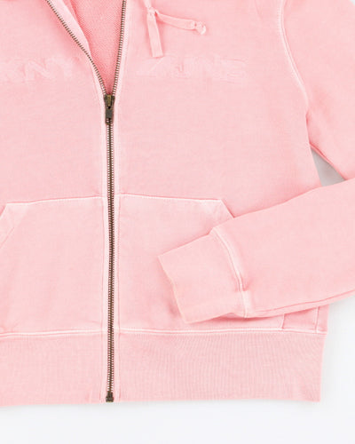 Y2k 00s DKNY Pink zip-up Hoodie - M
