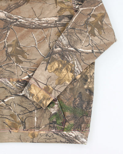 Vintage Y2K Real Tree Camouflage Boxy Fit Hoodie - L