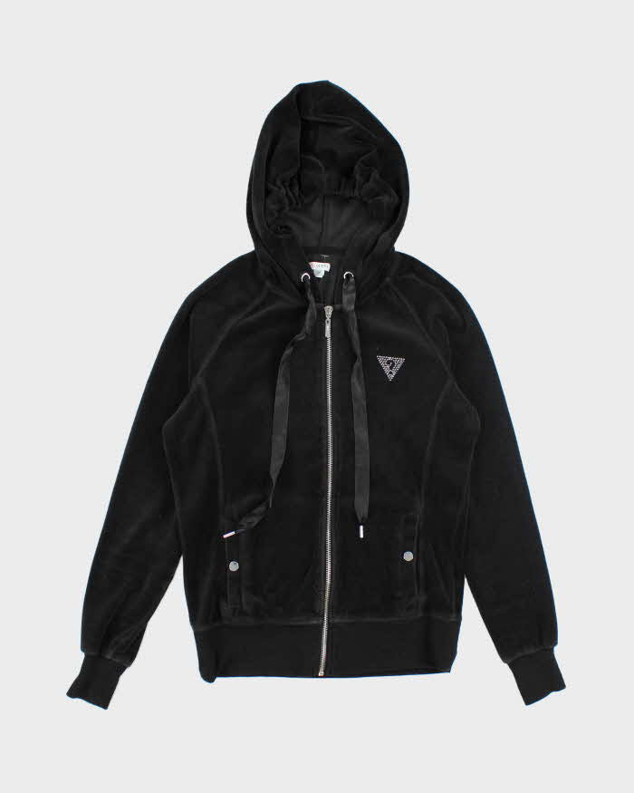 Vintage Y2K Guess Jeans Sequined Zip Up Hoodie - S