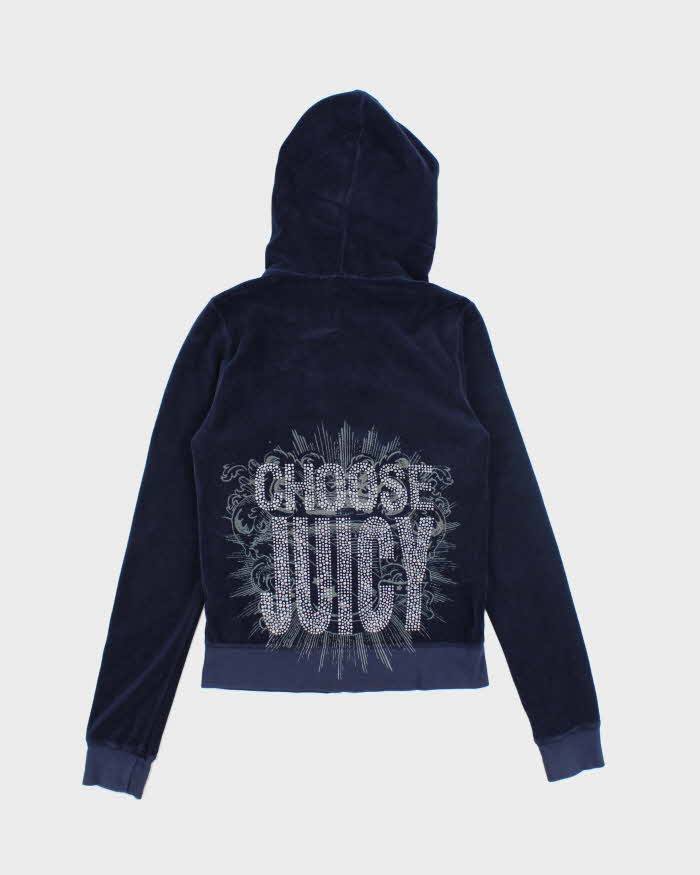 Vintage Y2K Juicy Couture Back Graphic Zip Up Hoodie - S
