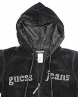 Vintage Y2K Guess Jeans Sequined Zip Up Hoodie - S