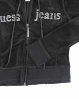 Vintage Y2K Guess Jeans Sequined Zip Up Hoodie - S