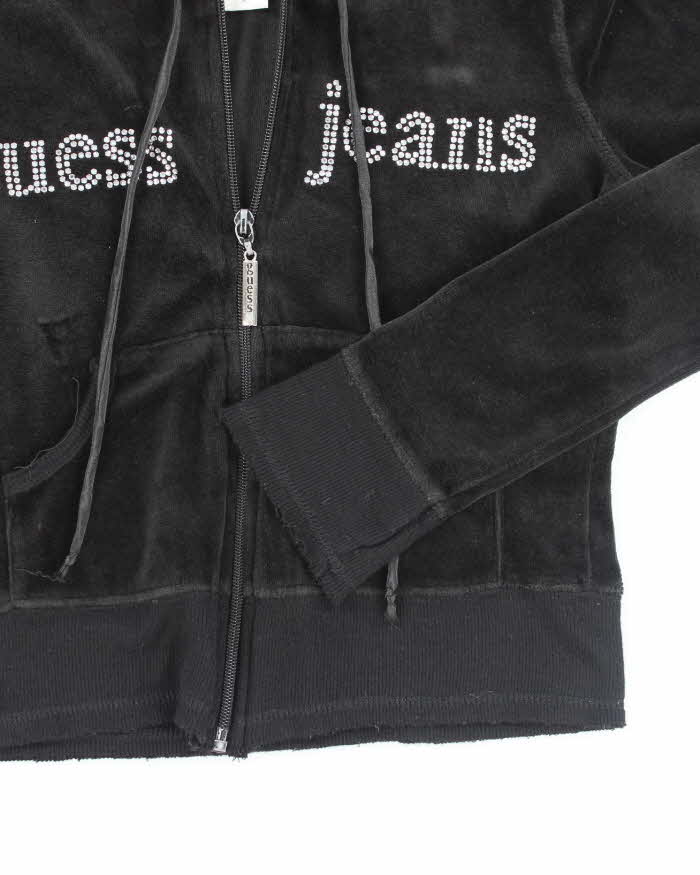 Vintage Y2K Guess Jeans Sequined Zip Up Hoodie - S