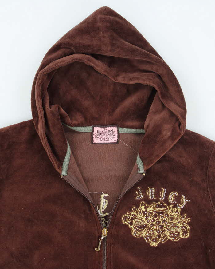 Y2k 00s Juicy Couture Embroidered Zip-Up Hoodie - M
