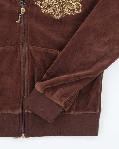 Y2k 00s Juicy Couture Embroidered Zip-Up Hoodie - M