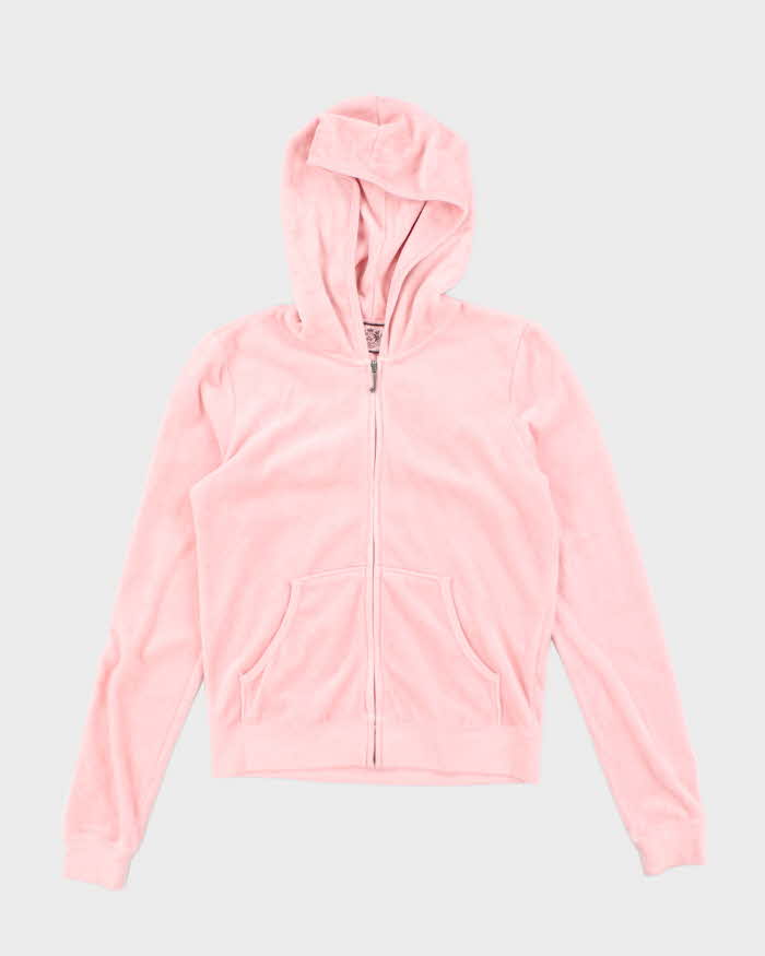 Y2k 00s Juicy Couture Rhinestone Zip-Up Hoodie - M