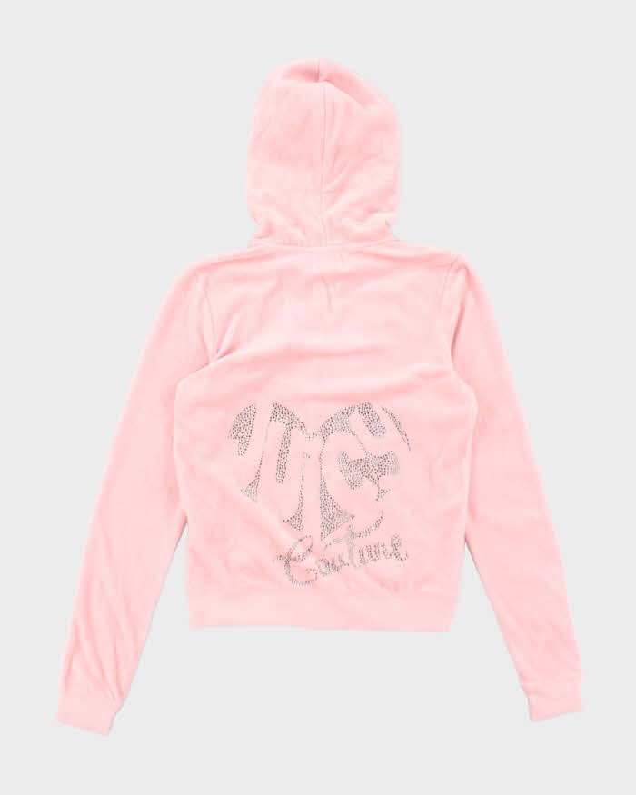Y2k 00s Juicy Couture Rhinestone Zip-Up Hoodie - M