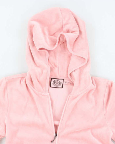 Y2k 00s Juicy Couture Rhinestone Zip-Up Hoodie - M