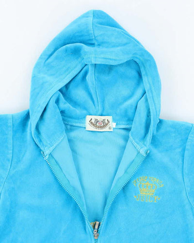 Vintage Y2K Juicy Couture Embroidered Textured Zip Up Hoodie - XL