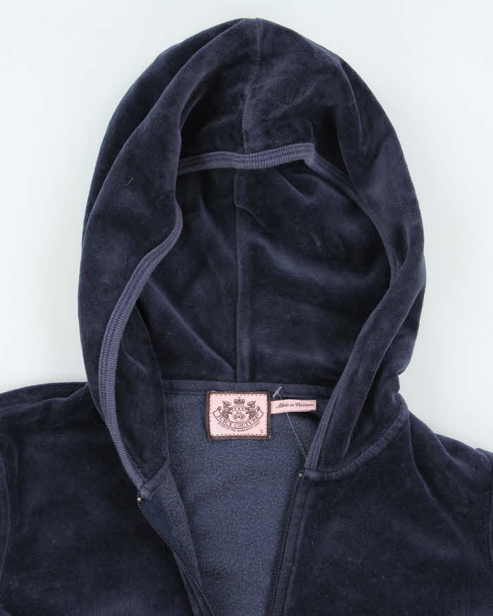 Vintage Y2K Juicy Couture Sequin Graphic Zip Up Hoodie - S