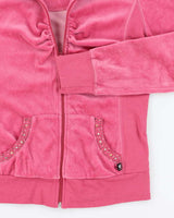 Vintage Y2K LA Kitty Sequined Zip Up Hoodie - M