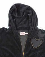 Vintage Y2K Juicy Couture Heart Patch Zip Up Hoodie - XXL