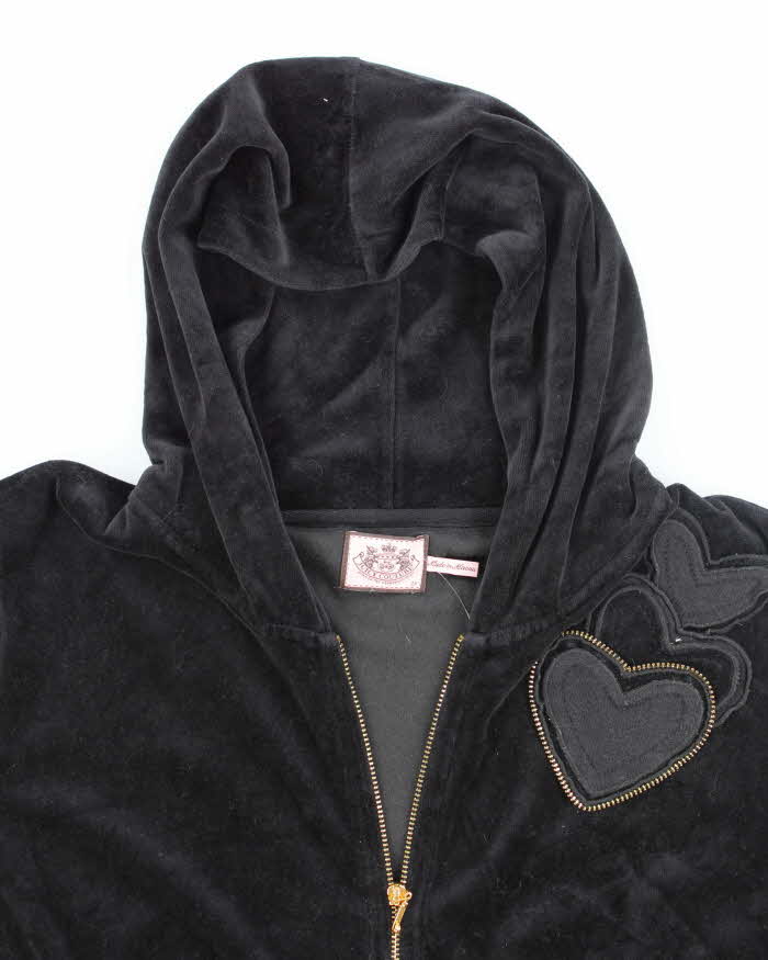 Vintage Y2K Juicy Couture Heart Patch Zip Up Hoodie - XXL
