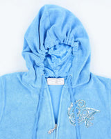 Vintage Y2K Christian Audiger Embroidered Zip Up Hoodie - L