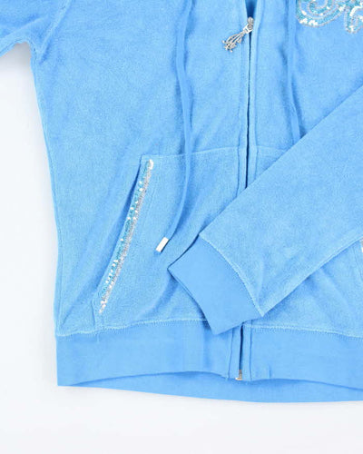 Vintage Y2K Christian Audiger Embroidered Zip Up Hoodie - L