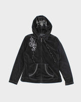 Vintage Y2K Tribal Graphic Printed Zip Up Hoodie - M