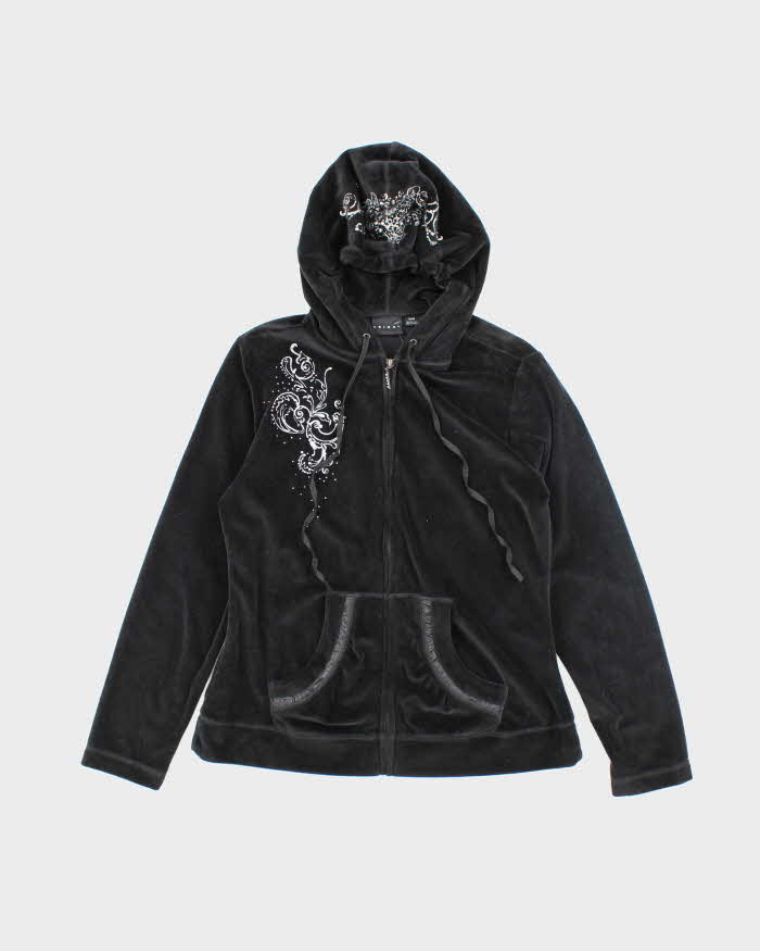 Vintage Y2K Tribal Graphic Printed Zip Up Hoodie - M