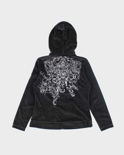 Vintage Y2K Tribal Graphic Printed Zip Up Hoodie - M