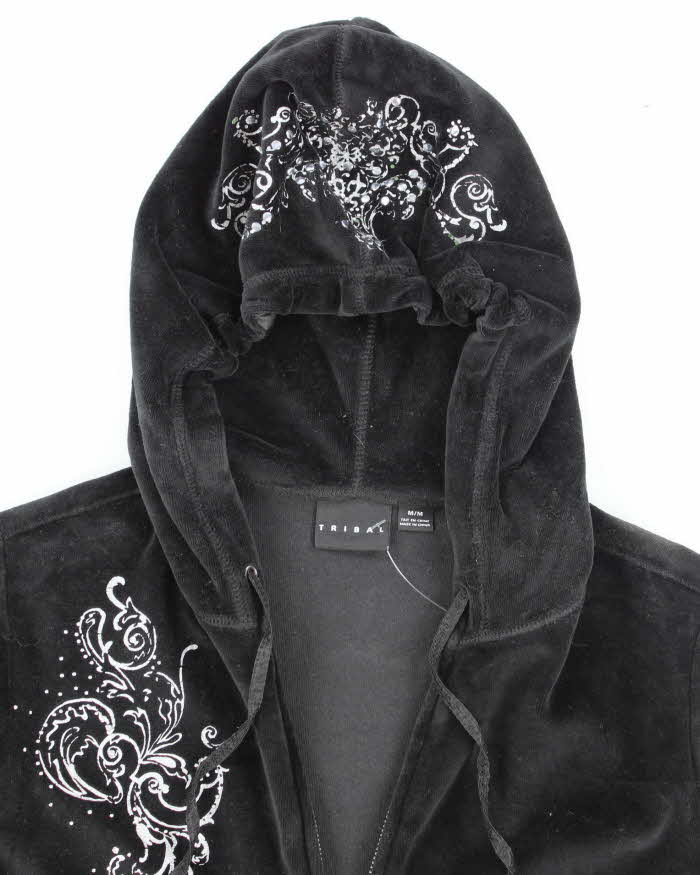 Vintage Y2K Tribal Graphic Printed Zip Up Hoodie - M