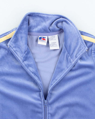 Vintage Y2K Russell Athletic Striped Full Zip Hoodie - L