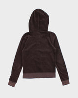 Vintage Y2K Women's Juicy Couture Plain Velour Zip Up Hoodie - S