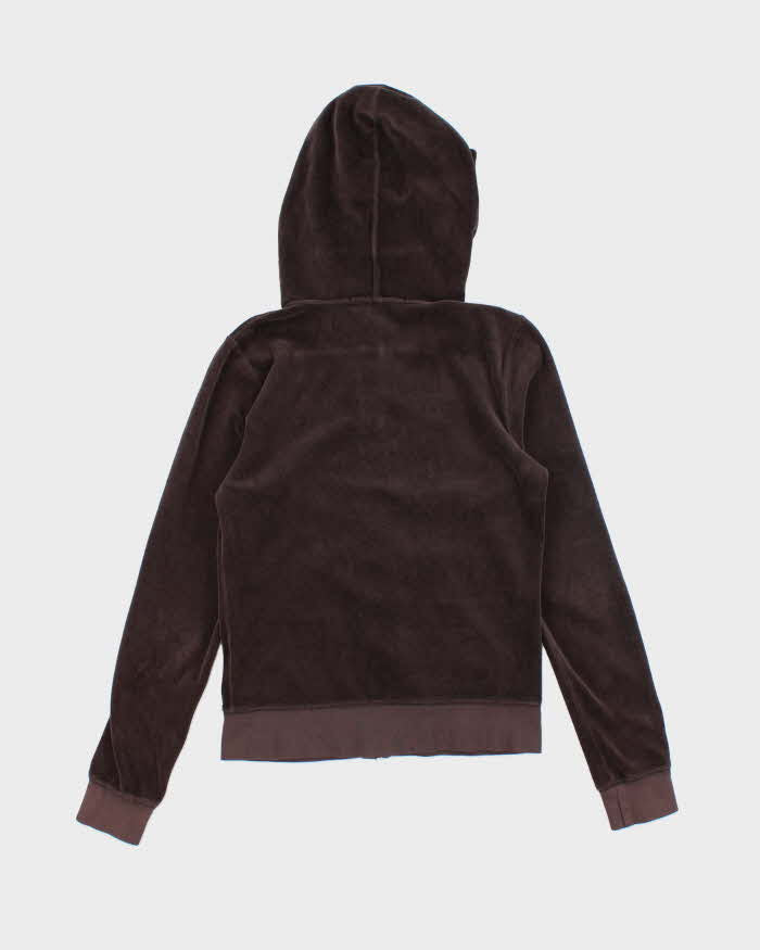 Vintage Y2K Women's Juicy Couture Plain Velour Zip Up Hoodie - S