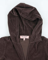 Vintage Y2K Women's Juicy Couture Plain Velour Zip Up Hoodie - S