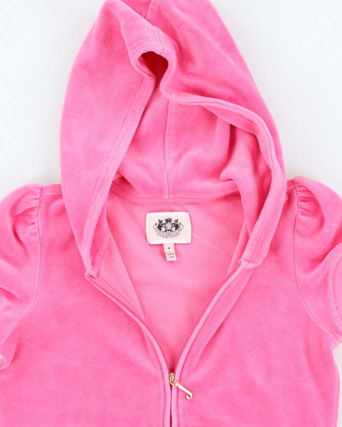 Vintage Y2K Juicy Couture Short Sleeve Zip Up Hoodie - S