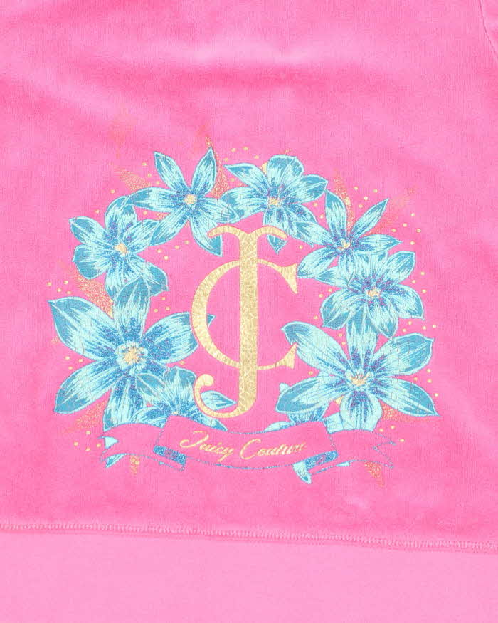 Vintage Y2K Juicy Couture Short Sleeve Zip Up Hoodie - S