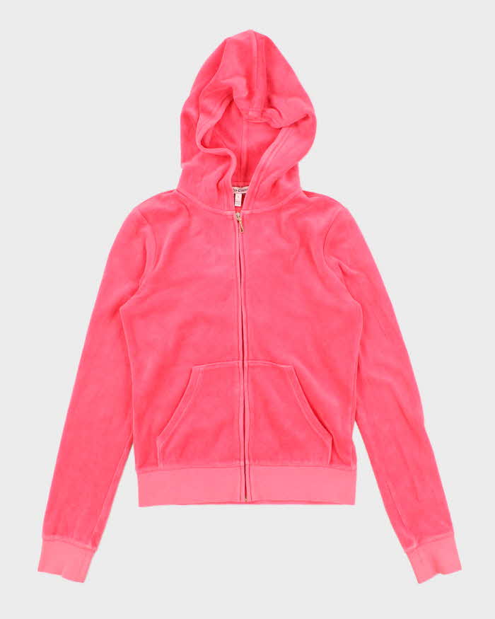 Vintage Y2K Juicy Couture Rose Graphic Printed Zip Up Hoodie - S