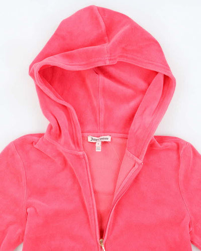 Vintage Y2K Juicy Couture Rose Graphic Printed Zip Up Hoodie - S