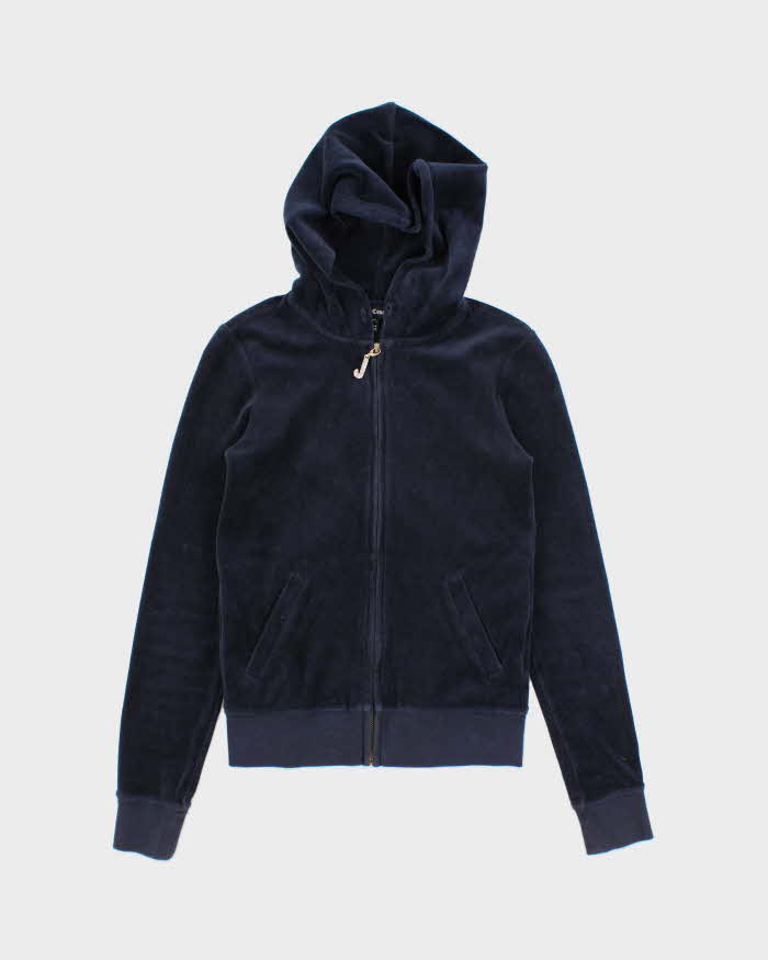 Vintage Y2K Women's Juicy Couture Blank Velour Zip Up Hoodie - XS