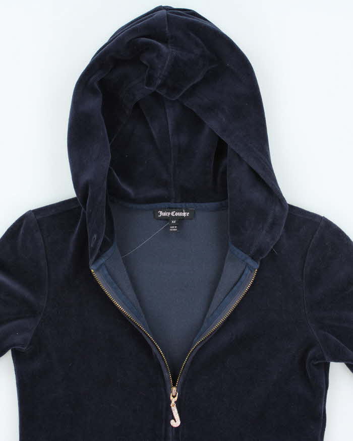 Vintage Y2K Women's Juicy Couture Blank Velour Zip Up Hoodie - XS