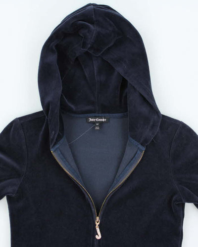 Vintage Y2K Women's Juicy Couture Blank Velour Zip Up Hoodie - XS