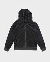 Vintage Y2K Women's Juicy Couture Sequinned Velour Zip Up Hoodie - L