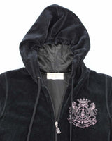 Vintage Y2K Women's Christian Audigier Velour Zip Up Hoodie - L