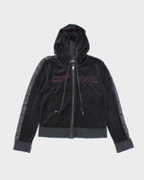 Vintage Y2K Women's DKNY Velour Zip Up Hoodie - L