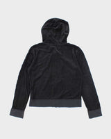 Vintage Y2K Women's DKNY Velour Zip Up Hoodie - L
