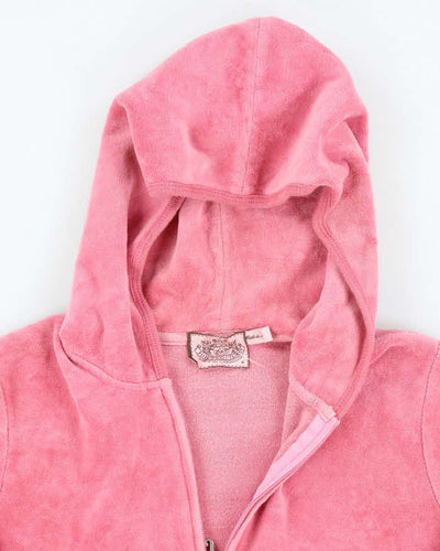 Vintage Y2k 00s Juicy Couture Pink Velour Hoodie - S