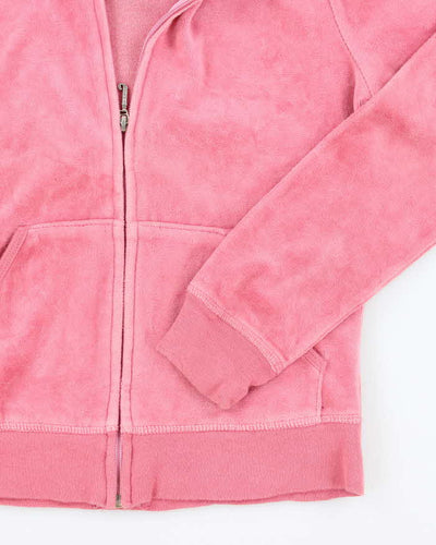 Vintage Y2k 00s Juicy Couture Pink Velour Hoodie - S