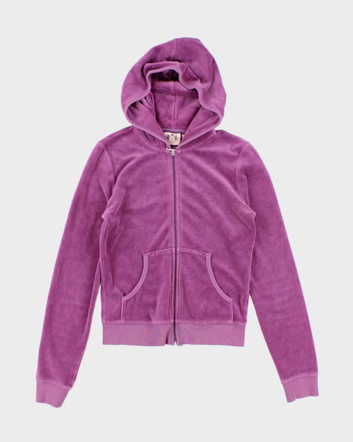 Vintage Y2k 00s Juicy Couture Purple Velour Hoodie - S