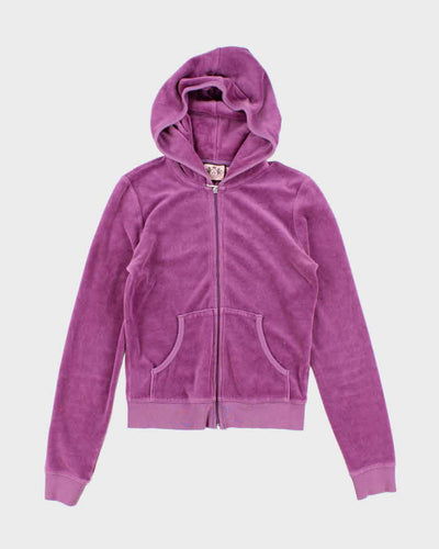 Vintage Y2k 00s Juicy Couture Purple Velour Hoodie - S