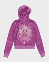 Vintage Y2k 00s Juicy Couture Purple Velour Hoodie - S