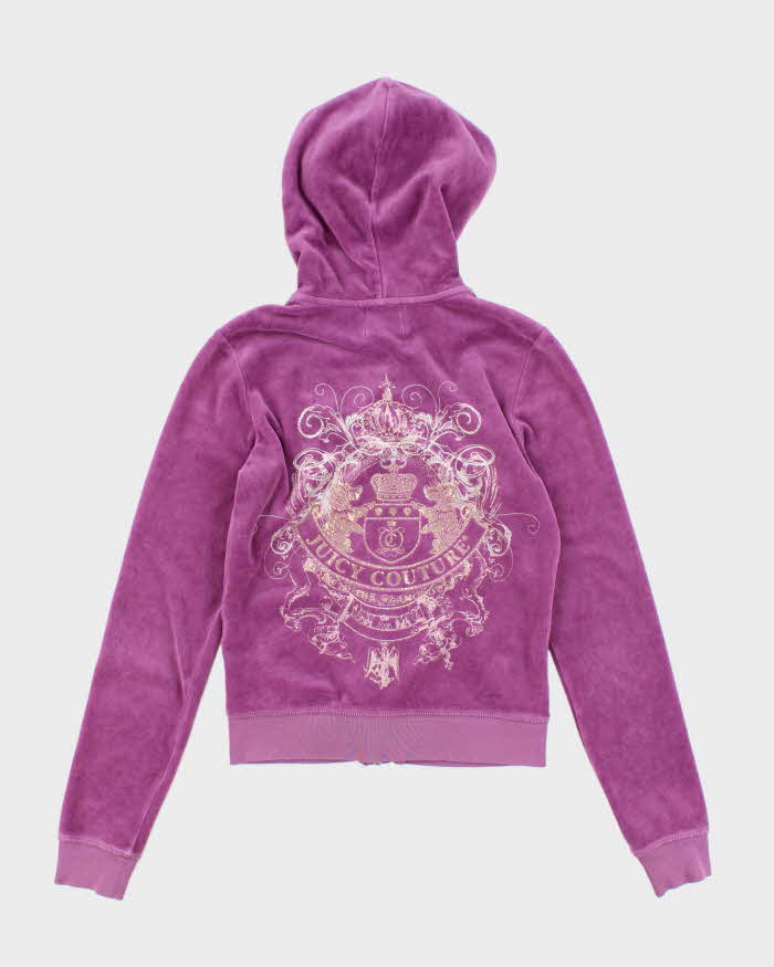 Vintage Y2k 00s Juicy Couture Purple Velour Hoodie - S
